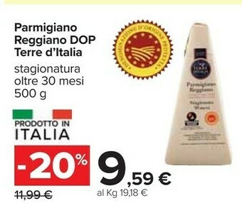 Carrefour Terre d'Italia Parmigiano Reggiano Stagionato 30 Mesi 500 G(ml) offerta