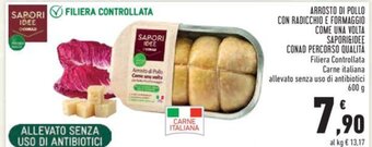 Conad ARROSTO DI POLLO CON RADICCHIO E FORMAGGIO COME UNA VOLTA SAPORI&IDEE CONAD PERCORSO QUALITÀ 600 g offerta
