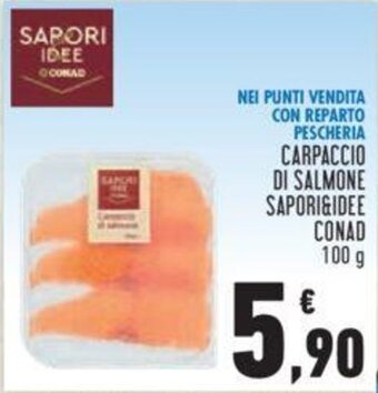 Conad CARPACCIO DI SALMONE SAPORI&IDEE CONAD 100 g offerta