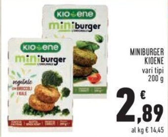 Conad MINIBURGER KIOENE vari tipi 200 g offerta
