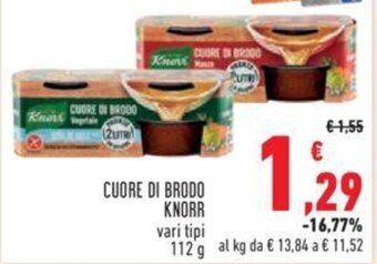 Conad CUORE DI BRODO KNORR vari tipi 112 g offerta