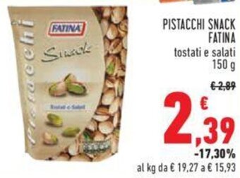 Conad PISTACCHI SNACK FATINA tostati e salati 150 g offerta