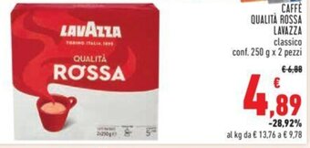 Conad CAFFE QUALITÀ ROSSA LAVAZZA conf. 250 g x 2 pezzi offerta