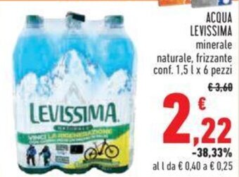 Conad ACQUA LEVISSIMA minerale 1,5 l x 6 pezzi offerta