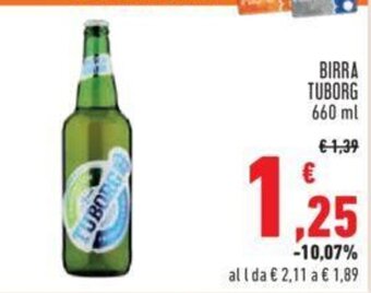Conad BIRRA TUBORG 660 ml offerta