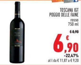 Conad TOSCANA IGT POGGIO DELLE FAINE 750 ml offerta