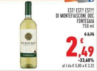 Conad EST! EST!! EST!!! DI MONTEFIASCONE DOC FONTEGAIA 750 ml offerta