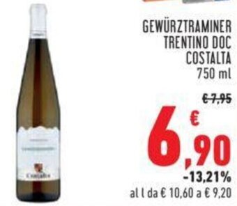 Conad GEWÜRZTRAMINER TRENTINO DOC COSTALTA 750 ml offerta