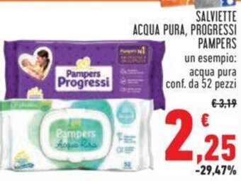 Conad SALVIETTE ACQUA PURA, PROGRESSI PAMPERS offerta