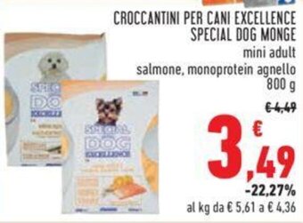 Conad CROCCANTINI PER CANI EXCELLENCE SPECIAL DOG MONGE 800 g offerta