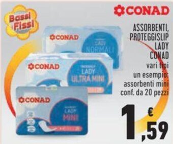 Conad ASSORBENTI PROTEGGISLIP LADY CONAD offerta