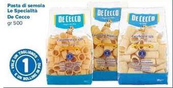Tigre Pasta di semola Le Specialità De Cecco gr 500 offerta