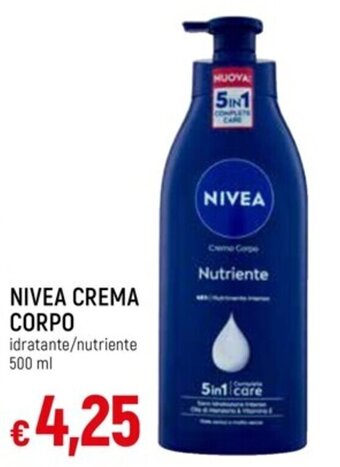 Galassia NIVEA CREMA CORPO idratante/nutriente 500 ml offerta