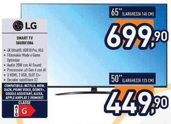 Unieuro LG SMART TV 50UR81006 50" (LARGHEZZA 123 CM) offerta