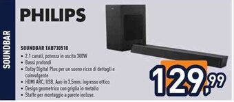 Unieuro PHILIPS SOUNDBAR TAB730510 offerta