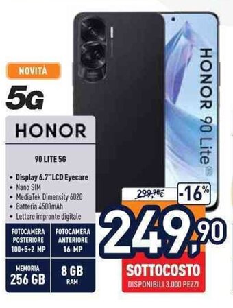 Unieuro HONOR 90 LITE 56 offerta