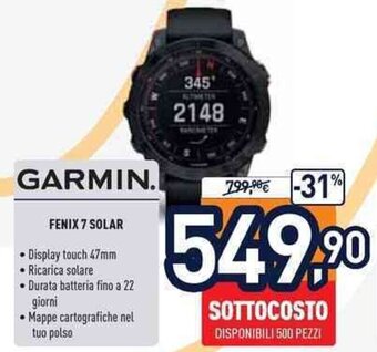 Unieuro GARMIN. FENIX 7 SOLAR offerta