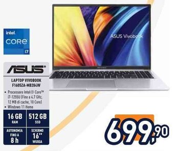 Unieuro ASUS LAPTOP VIVOBOOK F1605ZA-MB284W offerta