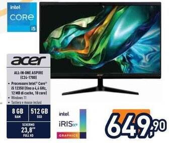 Unieuro acer ALL-IN-ONE ASPIRE (C24-1700) offerta