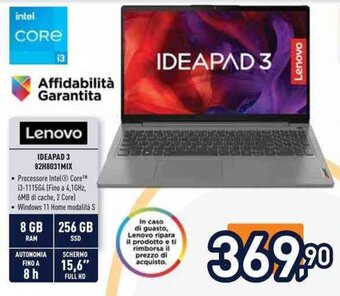 Unieuro Lenovo IDEAPAD 3 82H8031MIX offerta