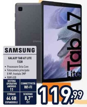 Unieuro SAMSUNG GALAXY TAB A7 LITE T220 offerta