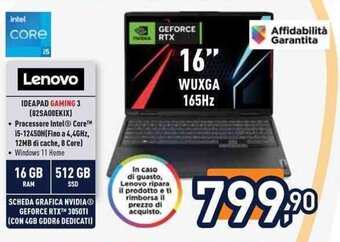 Unieuro Lenovo IDEAPAD GAMING 3 (82SA00EKIX) offerta