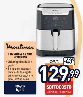 Unieuro Moulinex FRIGGITRICE AD ARIA MOUEZ801D offerta