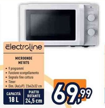 Unieuro Electroline MICROONDE ME187S offerta