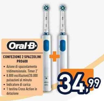 Unieuro Oral-B CONFEZIONE 2 SPAZZOLINI PR0600 offerta