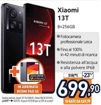 Unieuro Xiaomi 13T offerta