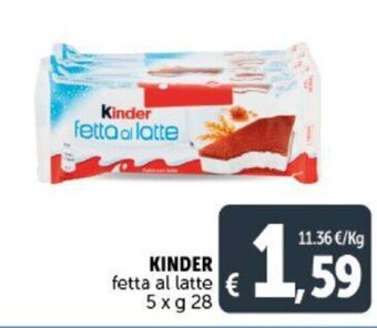 Deco Supermercati KINDER fetta al latte 5x g 28 offerta