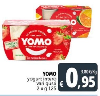 Deco Supermercati YOMO yogurt intero vari gusti 2 x g 125 offerta