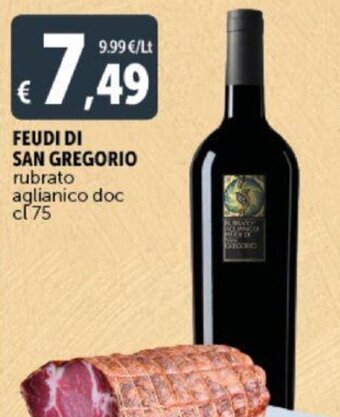 Deco Supermercati FEUDI DI SAN GREGORIO rubrato aglianico doc cl75 offerta