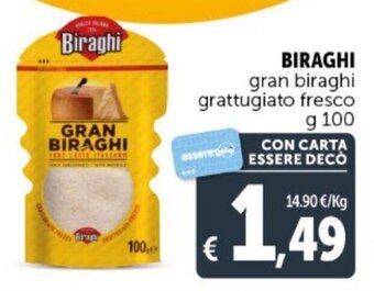 Deco Supermercati BIRAGHI gran biraghi grattugiato fresco g 100 offerta