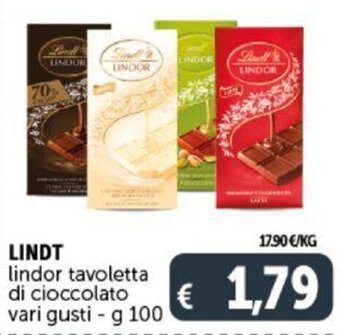 Deco Supermercati LINDT lindor tavoletta di cioccolato vari gusti -g 100 offerta