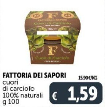 Deco Supermercati FATTORIA DEI SAPORI cuori di carciofo 100% naturali g 100 offerta