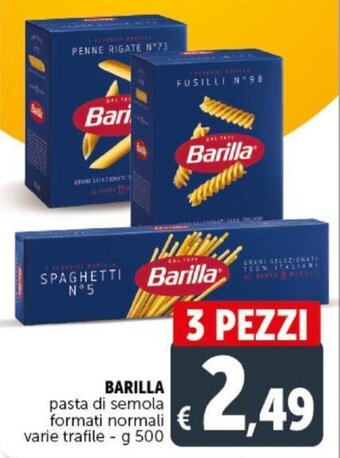 Deco Supermercati BARILLA pasta di semola formati normali varie trafile - g 500 offerta