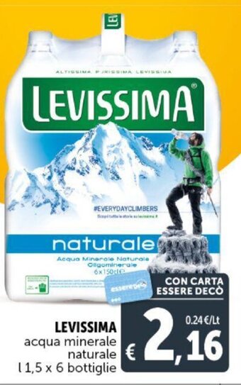 LEVISSIMA acqua minerale naturale l 1,5 x 6 bottiglie