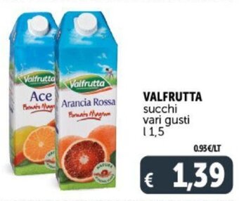 Deco Supermercati VALFRUTTA succhi vari gusti l 1,5 offerta