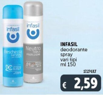 Deco Supermercati INFASIL deodorante spray vari tipi ml 150 offerta