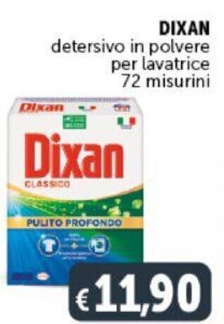 DIXAN detersivo in polvere per lavatrice 72 misurini