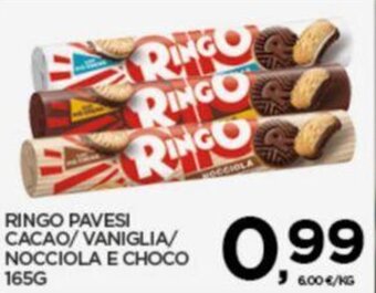 Interspar RINGO PAVESI CACAO/ VANIGLIA/ NOCCIOLA E CHOCO 165G offerta