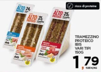 Interspar TRAMEZZINO PROTEICO IBIS VARI TIPI 150G offerta