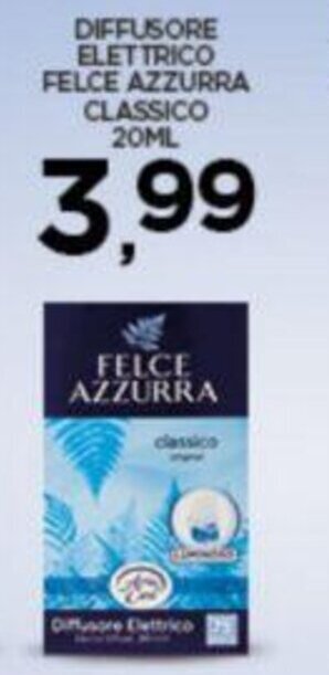 Interspar DIFFUSORE ELETTRICO FELCE AZZURRA CLASSICO 20ML offerta