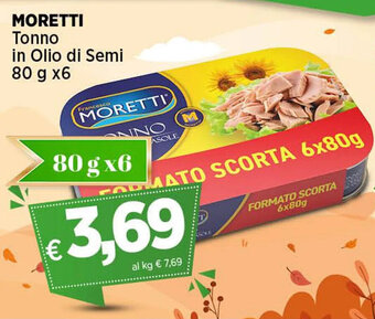In Coop MORETTI Tonno in Olio di Semi 80 g x6 offerta