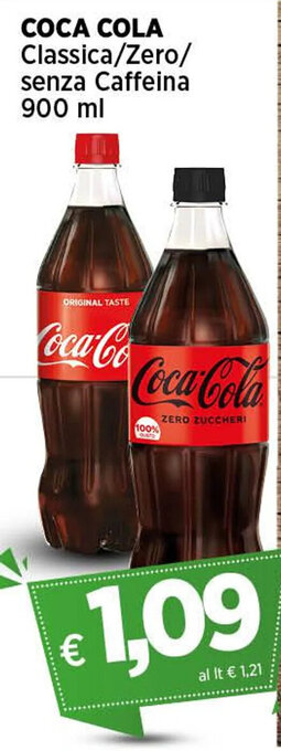 In Coop COCA COLA Classica/Zero/ senza Caffeina 900 ml offerta