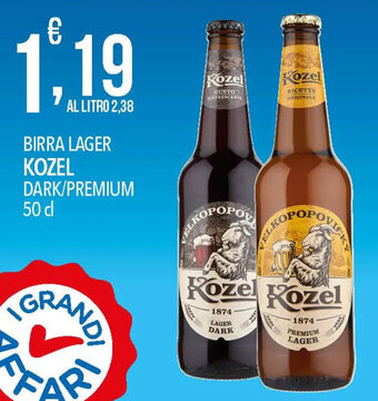 Iper Nonna Isa BIRRA LAGER KOZEL DARK/PREMIUM 50 cl offerta