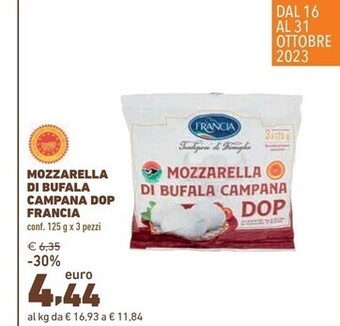 Conad City Francia mozzarella di bufala campana dop offerta