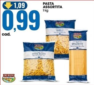 Eurospin Tre mulini pasta assortita offerta