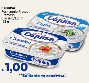 In Coop EXQUISA Formaggio Fresco Cremoso Classico/Light 175 g offerta